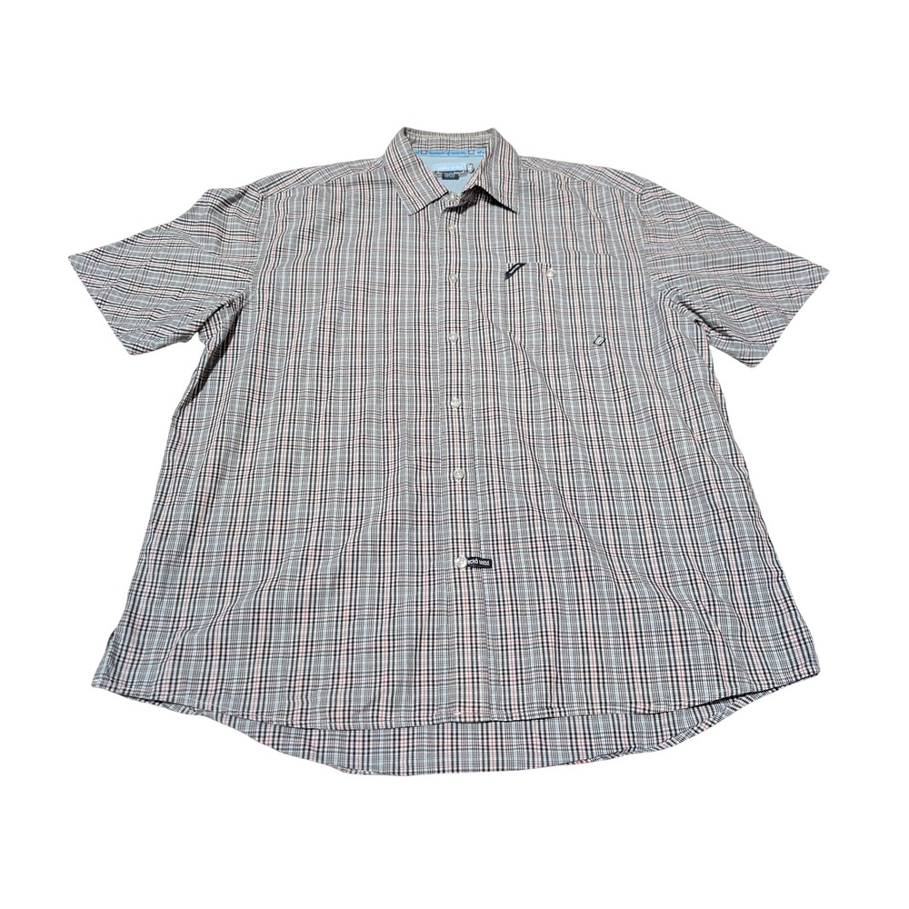 Ecko Unltd‎ Button Down Men XL Blue Plaid Classic Material Short Sleeve Street